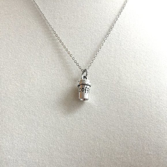 Miniature Tiny Coffee Cup Coffee Lovers Coffee Addict Morning Drink Necklace - Picture 5 of 5